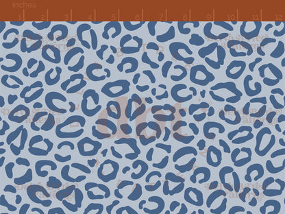 Tone on Tone pastel and federal blue and cream leopard print seamless pattern scale digital file for small shops that make handmade products in small batches.