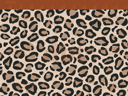 Tan, brown and black leopard print seamless pattern scale digital file for small shops that make handmade products in small batches.