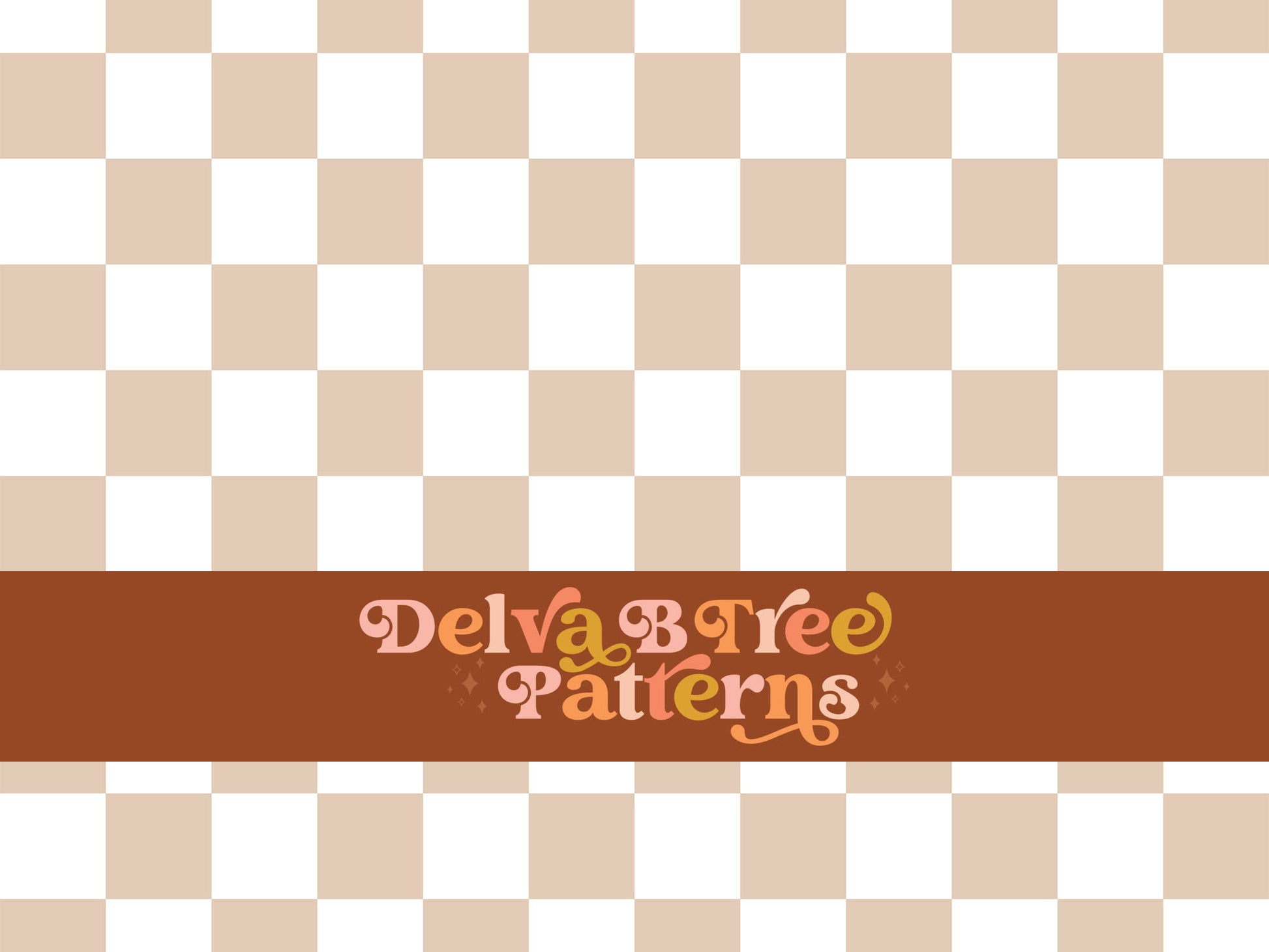 1" light brown and white checkered seamless file for fabric printing. Boho classic Checked Repeat Pattern for textiles, polymailers, baby boy lovey blankets, nursery crib bedding, kids clothing, girls hair accessories, home decor accents, pet products.