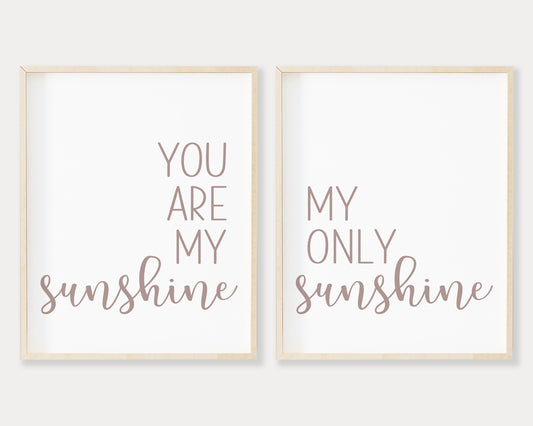 Mauve You Are My Sunshine My Only Sunshine Printable Wall Art, Digital Download