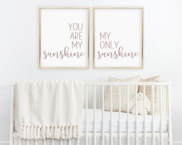 Mauve You Are My Sunshine My Only Sunshine Printable Wall Art, Digital Download