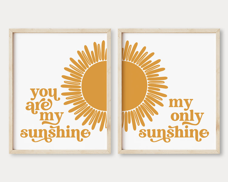 Mustard Yellow Split Sun You Are My Sunshine My Only Sunshine Printable Wall Art, Digital Download