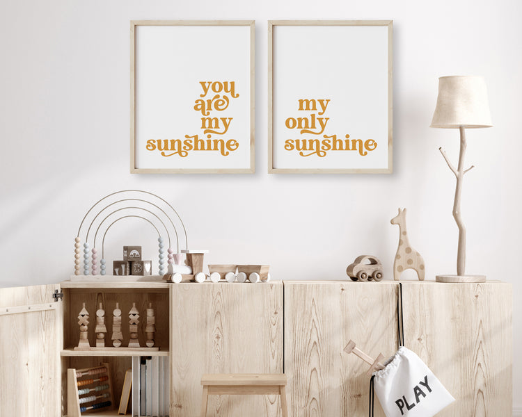Mustard Yellow You Are My Sunshine My Only Sunshine Printable Wall Art, Digital Download