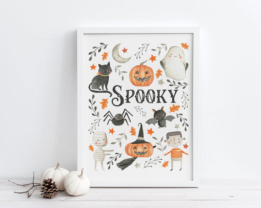 Spooky Halloween Printable Wall Art, Digital Download