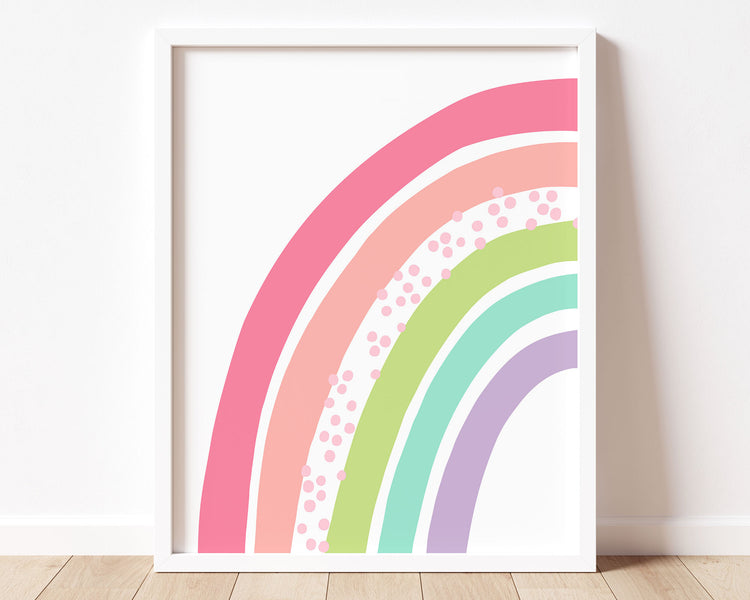 Bright Pastel Split Rainbow Wash Brush Floss Flush Printable Wall Art Set of 3, Digital Download