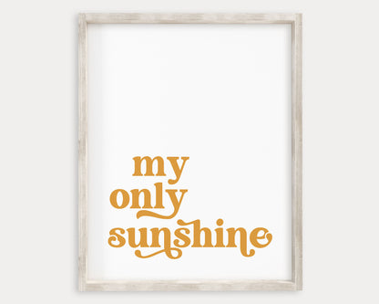 Mustard Yellow You Are My Sunshine My Only Sunshine Printable Wall Art, Digital Download