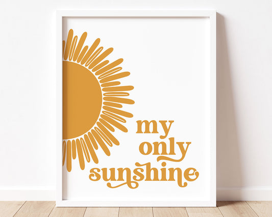 Mustard Yellow Split Sun You Are My Sunshine My Only Sunshine Printable Wall Art, Digital Download