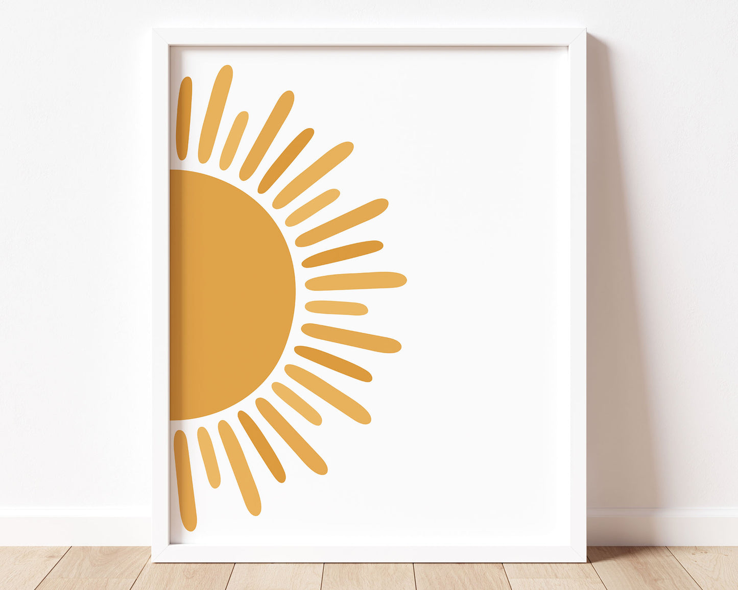 Mustard Yellow Sun Printable Wall Art, Digital Download