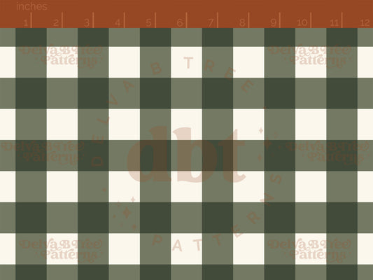 1" camouflage green and off white gingham seamless pattern scale digital file for small shops that make handmade products in small batches.