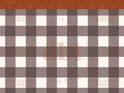 1" taupe cinereous and off white gingham seamless pattern scale digital file for small shops that make handmade products in small batches.