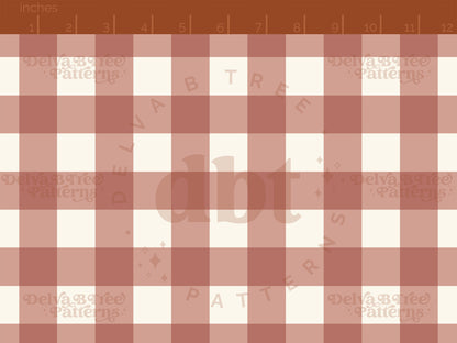 1" dusty rose and off white gingham seamless pattern scale digital file for small shops that make handmade products in small batches.