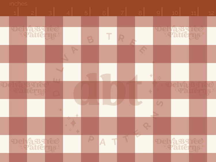 1" dusty rose and off white gingham seamless pattern scale digital file for small shops that make handmade products in small batches.