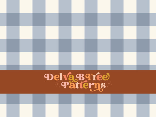 One inch pastel blue and off white gingham seamless file for fabric printing. Classic Buffalo Checked Repeat Pattern for textiles, polymailers, baby boy lovey blankets, nursery crib bedding, kids clothing, girls hair accessories, home decor accents, pet products.