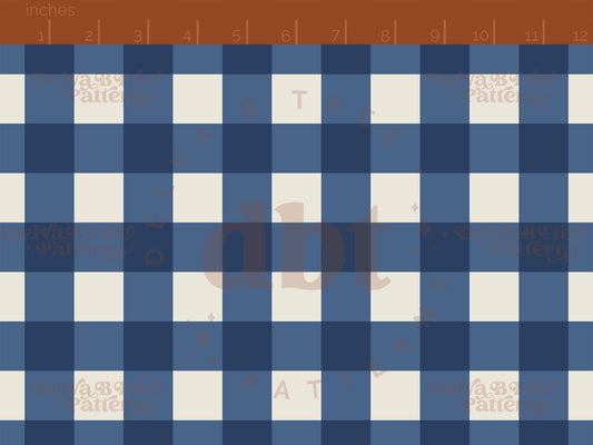 1" federal blue and alabaster / vintage off white gingham seamless pattern scale digital file for small shops that make handmade products in small batches.