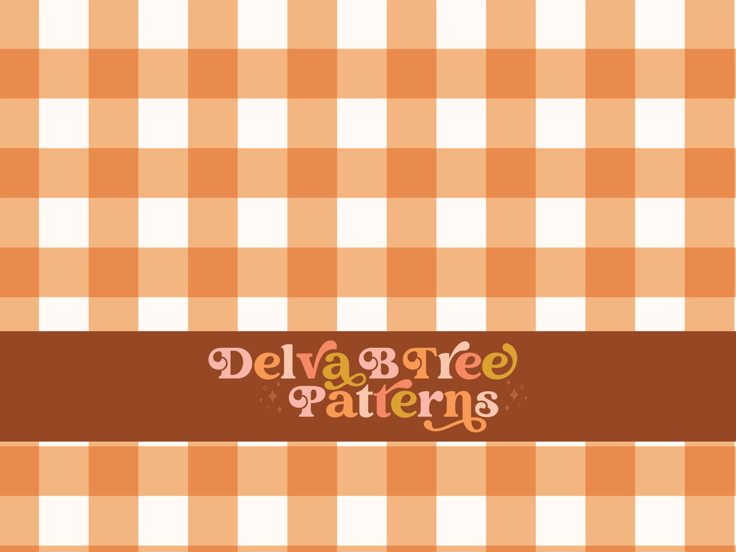 One inch orange and white gingham seamless file for fabric printing. Classic Buffalo Checked Repeat Pattern for textiles, polymailers, baby boy lovey blankets, nursery crib bedding, kids clothing, girls hair accessories, home decor accents, pet products.