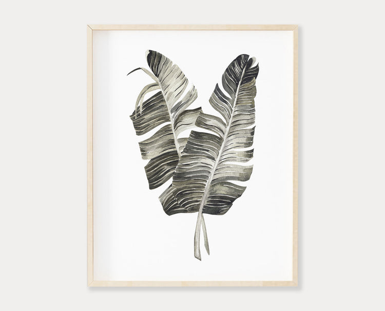 Palm Leaf Set of 3 Printable Wall Art, Digital Download