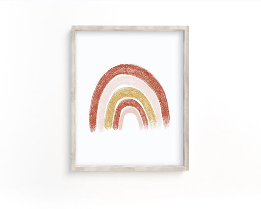 Earth Tones Rainbow Printable Wall Art, Digital Download