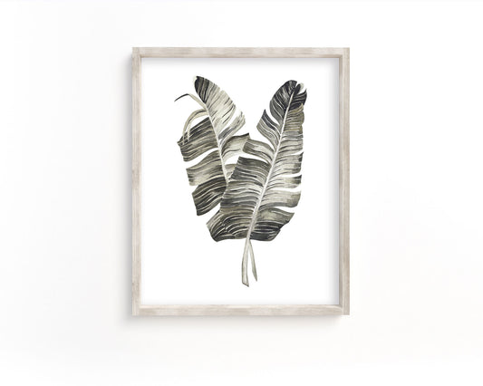 Palm Leaf Printable Wall Art, Digital Download
