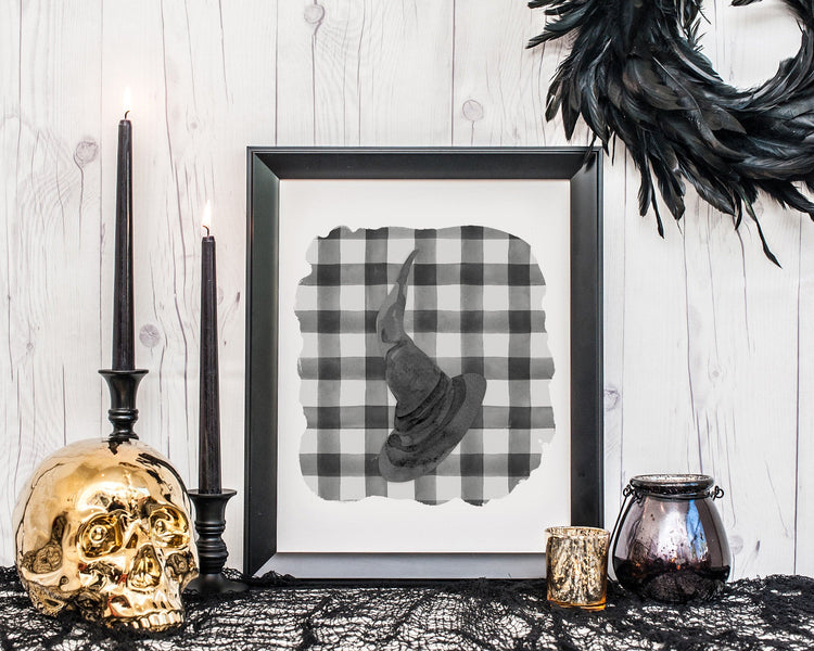Witches Hat Halloween Printable Wall Art, Digital Download