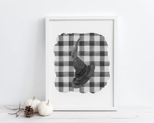 Witches Hat Halloween Printable Wall Art, Digital Download