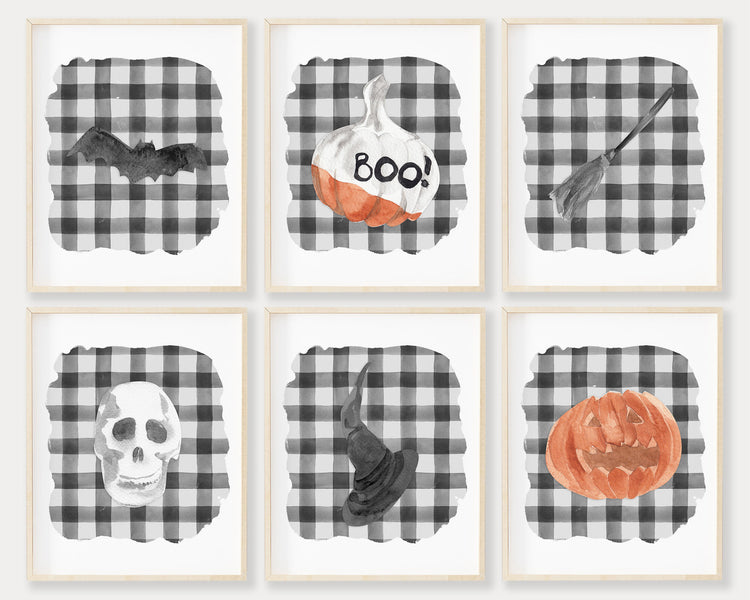 Halloween Printable Wall Art Set of 6, Digital Download