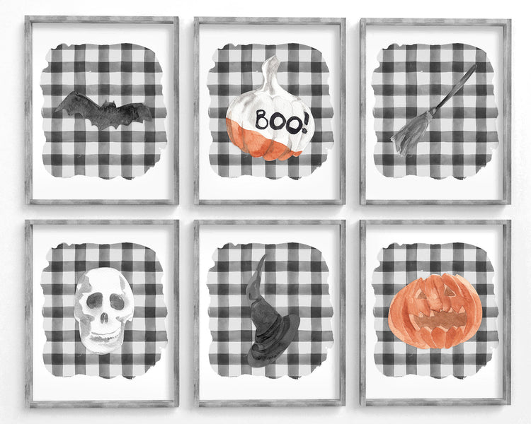 Halloween Printable Wall Art Set of 6, Digital Download