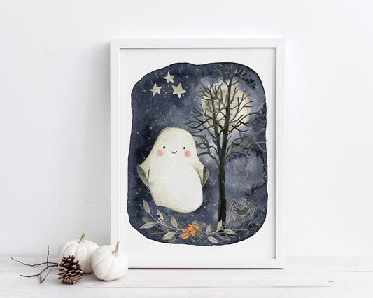 Ghost Digital Print, Halloween Printable Wall for Kids, Instant Digital Download