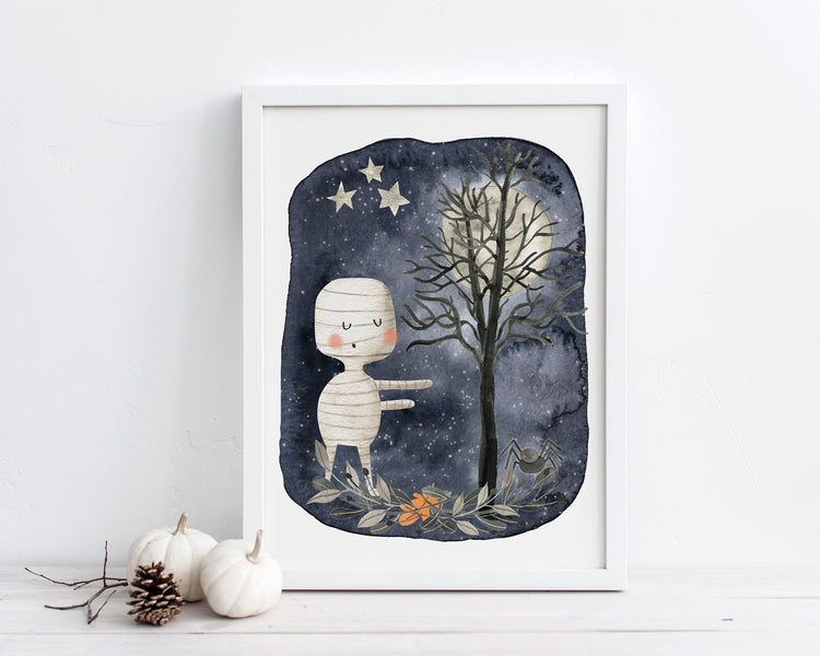 Mummy Halloween Printable Wall Art, Digital Download