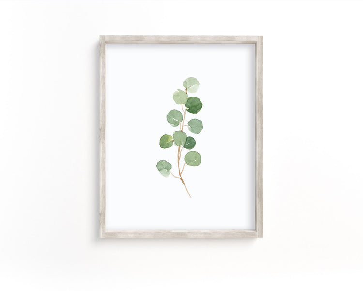 Watercolor Eucalyptus Set of 2 Printable Wall Art, Digital Download