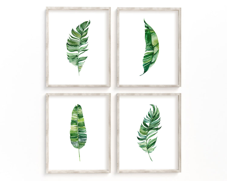 Watercolor Botanical Set of 4 Printable Wall Art, Digital Download