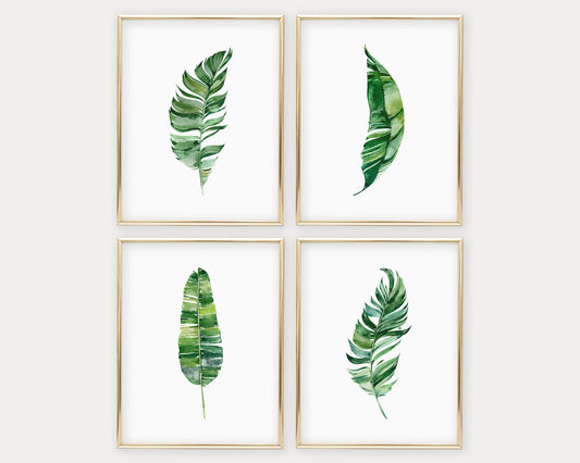 Watercolor Botanical Set of 4 Printable Wall Art, Digital Download
