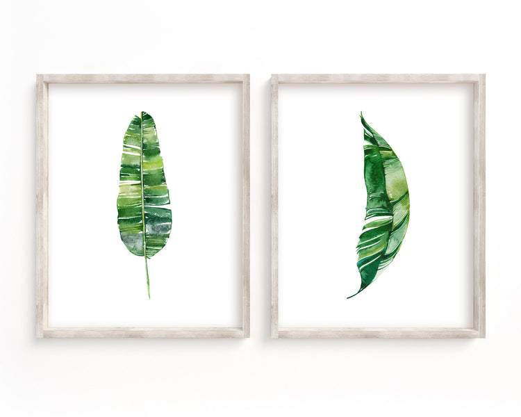 Watercolor Botanical Set of 2 Printable Wall Art, Digital Download