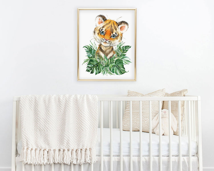Safari Tiger Jungle Printable Wall Art, Digital Download