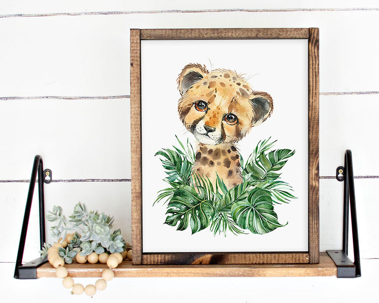 Safari Cheetah Jungle Printable Wall Art, Digital Download