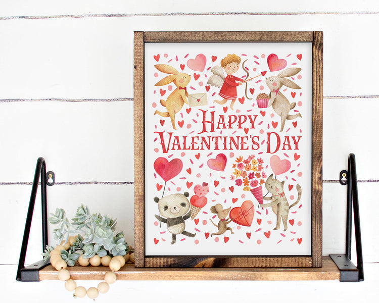 Happy Valentines Day Printable Wall Art, Digital Download
