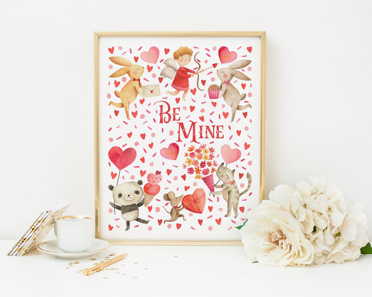 Be Mine Printable Wall Art, Digital Download