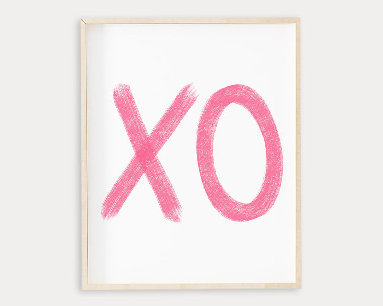 Hot Pink XO Printable Wall Art, Digital Download