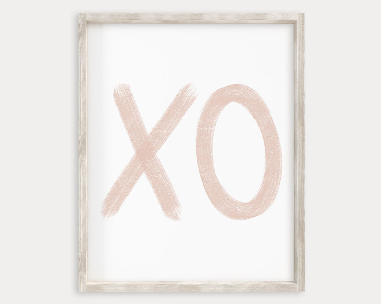 Blush Pink XO Printable Wall Art, Valentines Day Digital Download